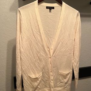 100% Merino Wool Banana Republic Cardigan - Ivory Cream